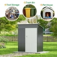 thumbnail image 3 of Jaxsunny 5 x 3 ft Outdoor Storage Metal Shed with Sloping Roof,Single Lockable Door and Vents for Patio Lawn Backyard,Gray, 3 of 9