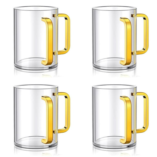 4X Vaso para Lavado de Manos con Dos Asas, de Acrílico Transparente de 5 Pulgadas, para el Ritual Judío de Netilat Yadayim.