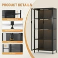 thumbnail image 6 of Eltean 63"H Glass Display Cabinet, 4 Tiers Curio Display Cabinet with 3 Colors LED Sensor Light,Display Cabinet for Collectible with 3 Adjustable Shelves for Living Room, Bedroom, Office, 6 of 8