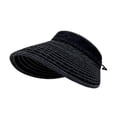 thumbnail image 2 of Sombrero de sol para mujer, portátil, informal, vaquero, visera para acampar, vacaciones, viajes, verano Negro, 2 of 9