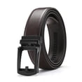 thumbnail image 2 of Eoperou Men Faux Leather Belt Micro Automatic Buckle Ratchet Track Belt Scratch-resistant Belt Fashion Accessories, 2 of 7