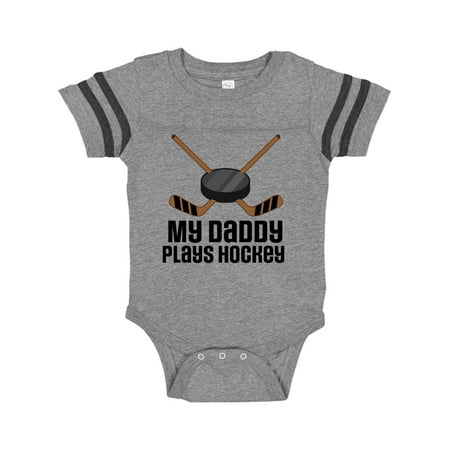 

Inktastic Daddy Plays Hockey Sports Gift Baby Boy or Baby Girl Bodysuit