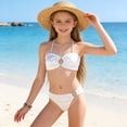 thumbnail image 2 of Kogui Teen Bathing Suit Girls Two Piece Swimsuits Teen Bikini Color Block Girls'Swimwear Ribbed Girls Swimsuits Size 16-17 (White,16-17 Years), 2 of 9