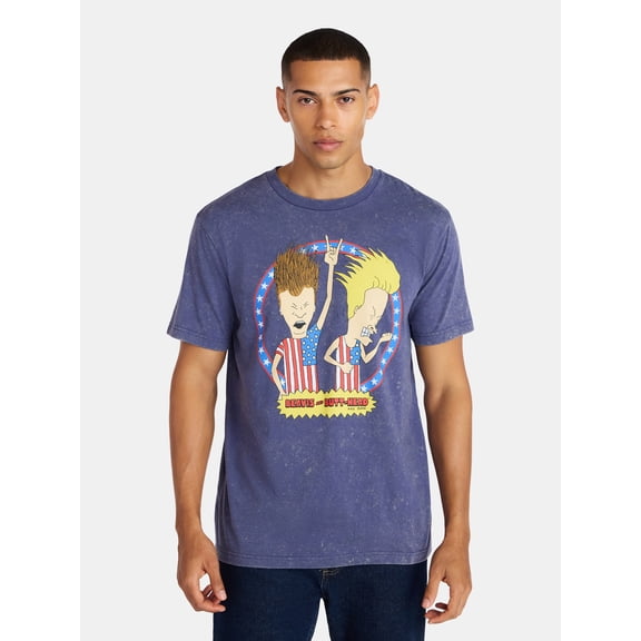 Beavis and Butt-Head Men's & Big Men's Americana Graphic Tee, Sizes XS-5XL