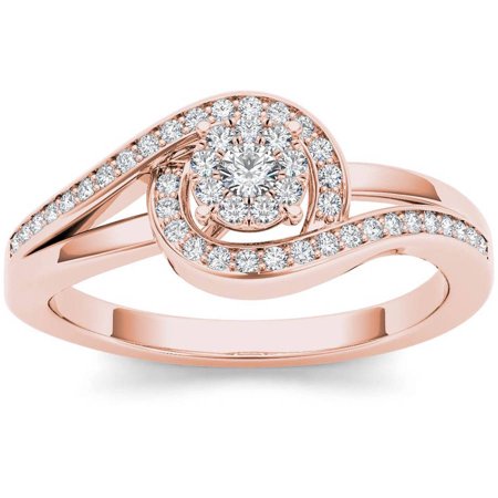 Imperial 1/5 Carat T.W. Diamond Bypass Cluster 10kt Rose Gold Fashion Ring