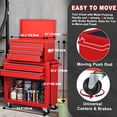 thumbnail image 2 of 8-Drawer Rolling Tool Chest, 2-in-1 Tool Box with Wheels Metal Tool Chest Cabinet for Garage, Workshop, Red, 2 of 7