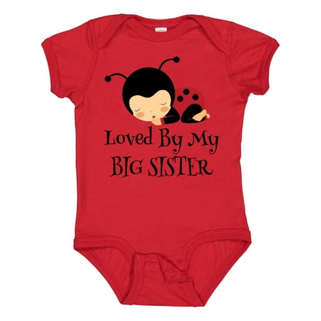 

Inktastic Little Sister Ladybug Gift Baby Girl Bodysuit