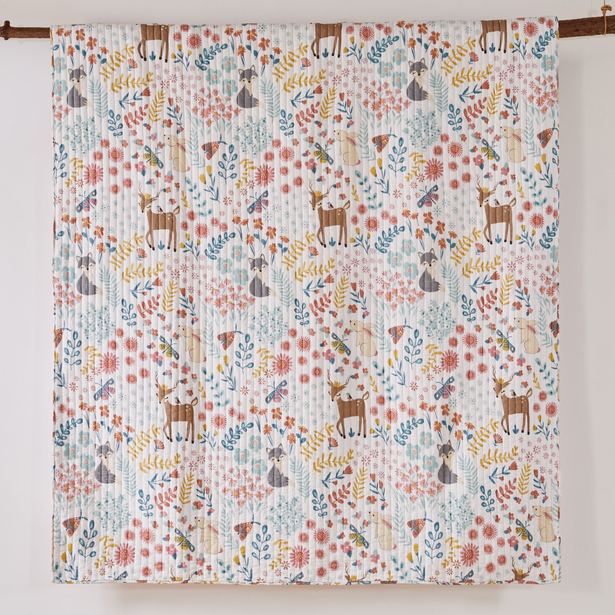 Levtex Home - Fancy Forest Quilt Set - Twin/Twin XL Quilt and One Standard Sham - Whimsical - Forest - Quilt (66x86in.) and Sham (20x26in.) - Reversible - Cotton/Cotton