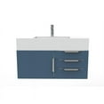 thumbnail image 6 of Castello USA Nile 36" Blue Wood Floating Vanity with White Top and Chrome Trim, 6 of 7