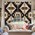 thumbnail image 2 of Southwestern Aztec Swag Kitchen Curtain Valances, Retro National Style Brown Abstract Rod Pocket Curtains Window Treatment Decor Valances for Bedroom Bathroom, 2 Panels 36 x 63 Inch, 2 of 9