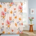 thumbnail image 4 of Shower Curtain Watercolor Spring Floral Shower Curtains for Bathroom Decor, Waterproof Polyester Shower Curtain Set with Hooks, Standard Size 72" x 72" Flowers Petals, 4 of 9