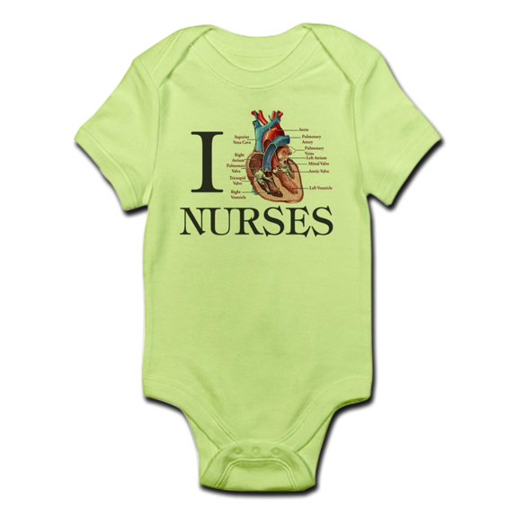 CafePress - I Heart Nurses Infant Bodysuit - Baby Light Bodysuit