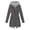 Dark Gray, variant on ShomPort Waterproof Jacket for Womens Outdoor Drawstring Full Zip up Hooded Stripe Lined Flap Pockets Raincoat