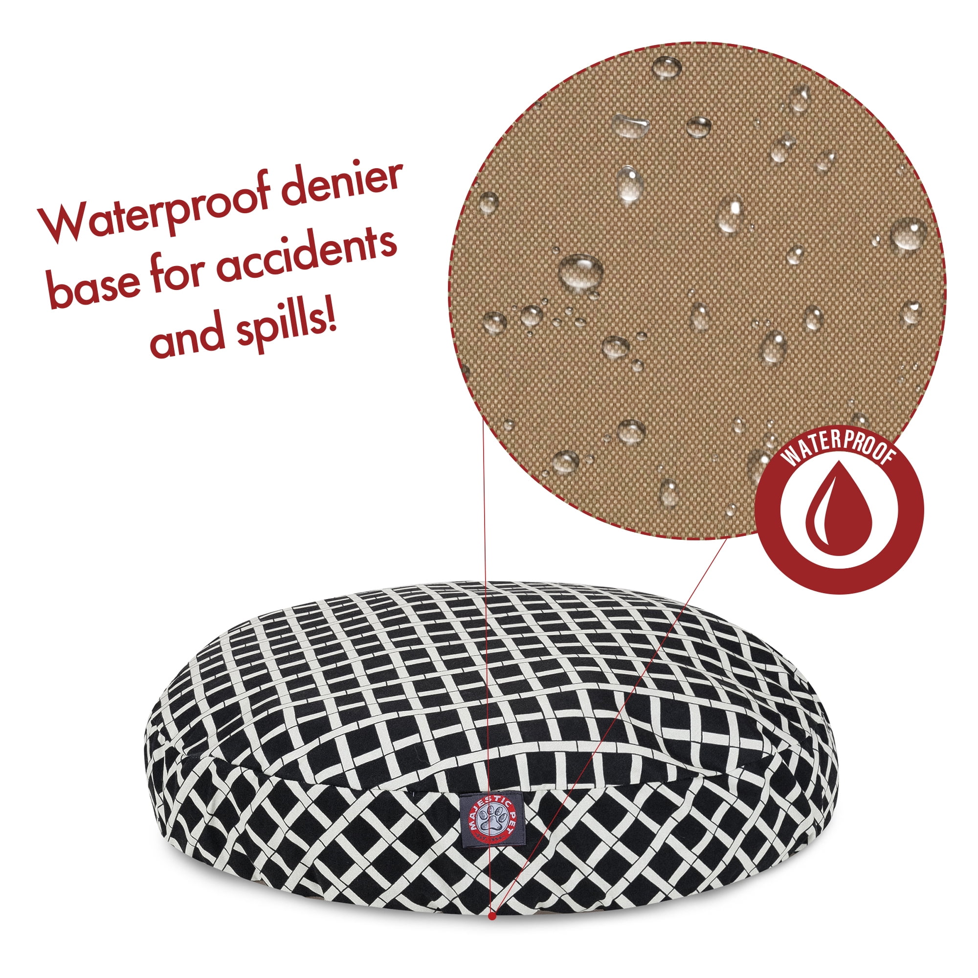 Majestic Pet | Bamboo Round Pet Bed For Dogs, Removable Cover, Black, Small
