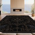 thumbnail image 2 of Design&I 8'x10' Washable Area Rug Snag-Free Runes Pentagram Raven Rune Circle Norse Doormat Witchy Border Crow Flowing for Dining Room, Large Office, Lounge, 2 of 7