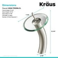 thumbnail image 6 of KRAUS Tall Waterfall Bathroom Faucet for Vessel Sink with Clear Glass Disk, Satin Nickel Finish, 6 of 10