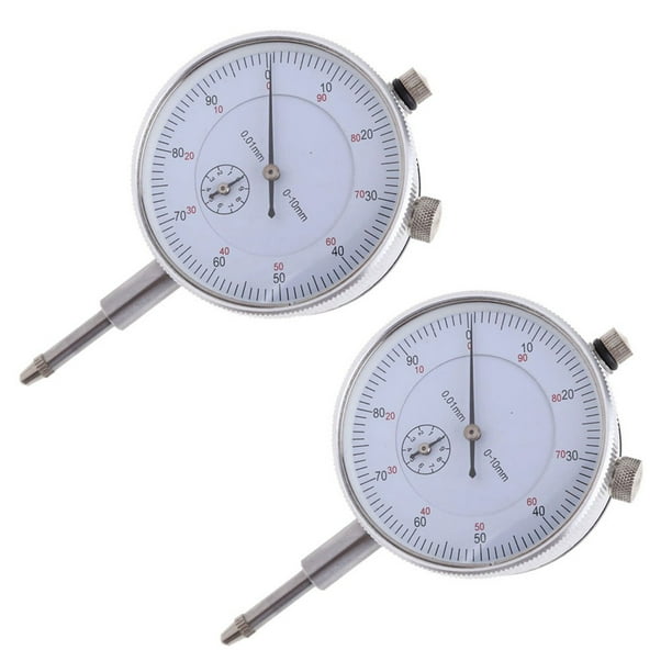 2X Dial Indicator Gauge 010mm Meter Precise 0.01 Resolution