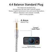 16-Strand 4.4mm to 3.5mm 6N OCC Balanced Cable 4ft Compatible with ATH-MSR7 AR2 AR3 AR5 SR5 SR3 AR3BT AR5BT SR5BT WS1100