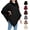 Black, variant on Women's Warm Knitted Pashmina Shawl Wraps, Fuzzy Turtleneck Faux Fur Cape Wraps, Loose Fur Trim Poncho Knit Pullover