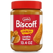 Lotus Biscoff Crunchy Cookie Butter, 13.4 oz, Nut-Free Spread, One Jar per Pack
