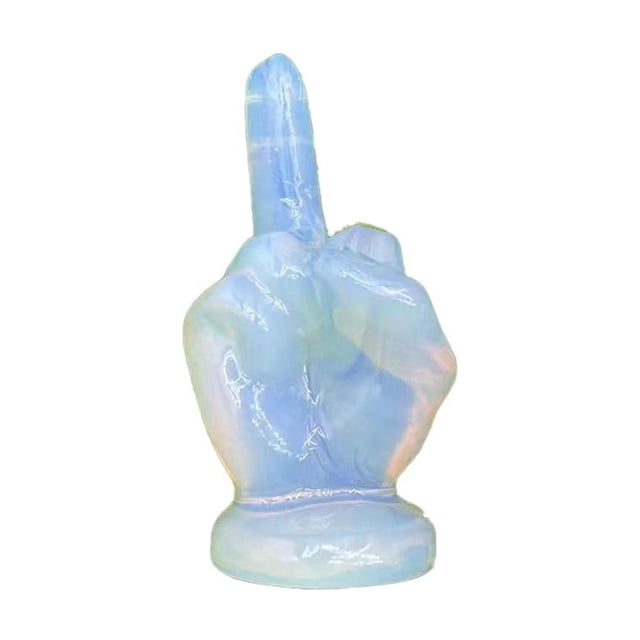 CAIROYAR Mini figura de cristal para el dedo medio, divertida estatua de cristal para el dedo medio, estatua de bolsillo tallada a mano, decoración de cristal para el dedo medio, bonitos regalos de de