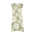 thumbnail image 5 of Girls' Dresses 9-10 Fashion Cute Spring And Summer Printed Round Neck Sleeveless Casual A Line Green Sundress, 5 of 5