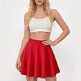 thumbnail image 2 of SOMER Red Mini Skirt, Comfy Mini Skirts for Women High Waist Casual, A-Line Summer Fall Women’s Basic Stretch Flared Versatile Skirt 2025, 2 of 8