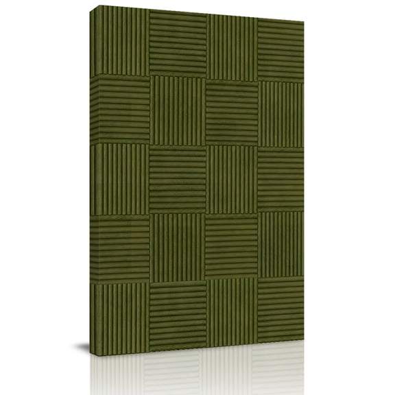 Canvas Wall Art, Sage Green Striped Framed Canvas Prints for Bedroom Dining Room, Vintage Vertical Horizontal Stripes Large Gallery Wrapped Wall Decor for Home Office, Gifts, 20"x24" Ship Next Day