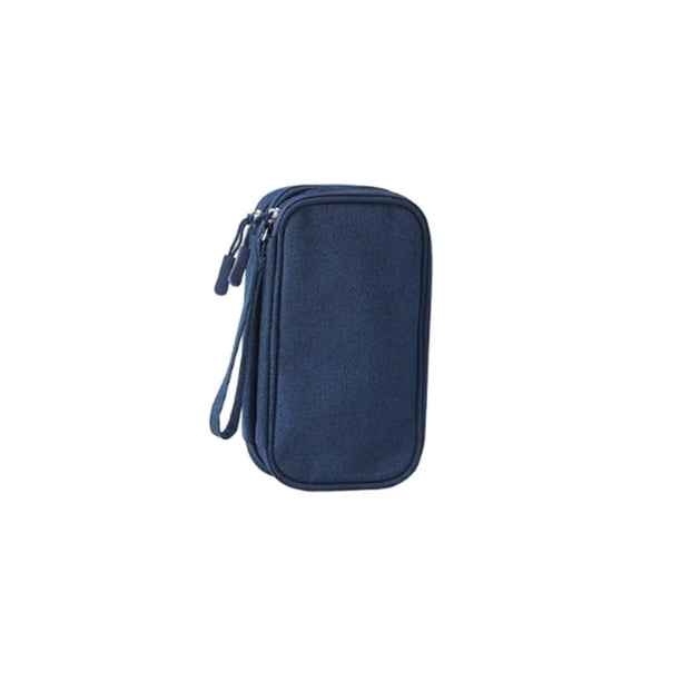 Bolsa organizadora de viaje, organizador de almacenamiento de cables, estuche de transporte con cremallera, bolsas impermeables para banco de Almacenamiento y organización del hogar Azul oscuro Toystoory HA067439-02