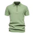 thumbnail image 5 of JTieacloth Collar Shirt for Men Mens Summer Lapel Casual Knit Shirt Fashion Solid Color Cotton Short Sleeve Tops Green L, 5 of 5