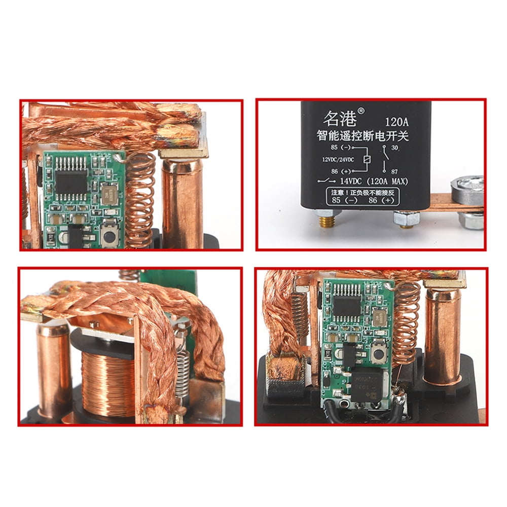 Anself Car Auto Universal Wireless Remotes Control Battery Switch Intelligent Switch Relay Car Battery Disconnect Cut Off Isolator Switch