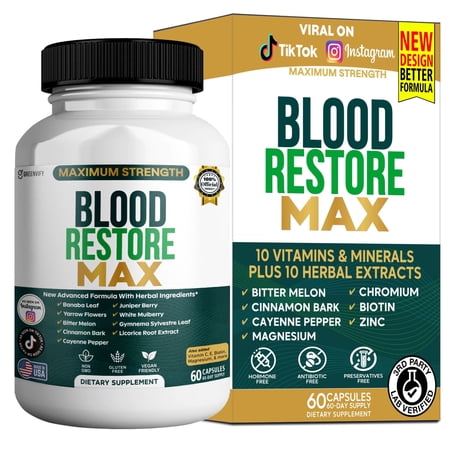 GreenVify Blood Restore Max – Daily & Nutritional Support Supplement, Adult Lifestyle Formula