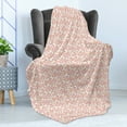 thumbnail image 4 of Floral Soft Flannel Fleece Blanket, Basic Form Five-Petal Flowers in Gradient Colors Feminine Nature Theme, Cozy Plush for Indoor and Outdoor Use, 60" x 80", Dried Rose Pale Orange, by Ambesonne, 4 of 5
