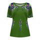 thumbnail image 4 of Puntoco Moda Mujer Causal Cuello en V Blusa Estampada Camiseta de Manga Corta Tops de Verano Puntoco Puntoco-2798, 4 of 6