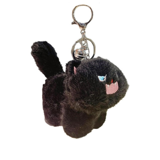 Llavero de felpa de gato Hugo juguete de peluche negro