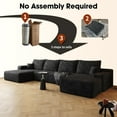 thumbnail image 5 of CKEASEA 135" Oversized Corduroy U Shaped Modular Sectional Sofa for Living Room, Boneless Couch with Left Facing Chaise & Ottoman, No Assembly Required, Convertible Sleeper Couch Compressed Foam Sofa, 5 of 10