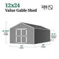 thumbnail image 4 of Little Cottage Co. 12x24 Value Gable Shed, Outdoor Wood Storage Do-It-Yourself Precut Kit, 4 of 13