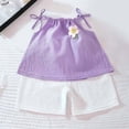 thumbnail image 4 of Conjunto Corto Casual para las Niñas Camisola sin Mangas con Pantalones Elásticos de Cintura Cómodo de Dos Piezas, 4 of 6