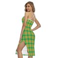 thumbnail image 2 of Irish Buffalo Plaid Pattern Printed Cross Back Cami Dress, Irish St. Patrick'S Day Fashion Summer Maxi Sexy Casual Dress For Women, 2 of 4