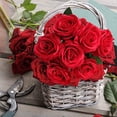 thumbnail image 4 of 10Pcs Artificial Silk Flowers Realistic Roses Bouquet Long Stem for Home Wedding Decoration Party, 4 of 11