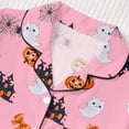 thumbnail image 5 of JIAYUE Girl Kids Pajamas Leisure Halloween Pattern Printed With Notched Collar Short Sleeve Tops And Shorts For Home Wear Cozy For Lightweight And Breathable Comfort Sleepwear,11-12 Years, 5 of 9