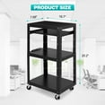 thumbnail image 2 of AV Cart, 3-Layer Metal Presentation Cart with Keyboard Tray, Utility Cart with Power Strip, Height Adjustable AV Utility Cart, Heavy- Duty AV Cart with 4 Rolling Casters and 2 Locking Brakes for Pre, 2 of 7