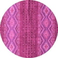 thumbnail image 1 of Ahgly Company Indoor Round Abstract Pink Modern Area Rugs, 4' Round, 1 of 4