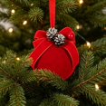 thumbnail image 7 of Dmlowu Christmas Tree Decorations, Shatterproof Red Christmas Ball Ornaments with Bow and Pinecones, Vintage Flocked Ornaments for Christmas Tree Holiday Decor, 7 of 7