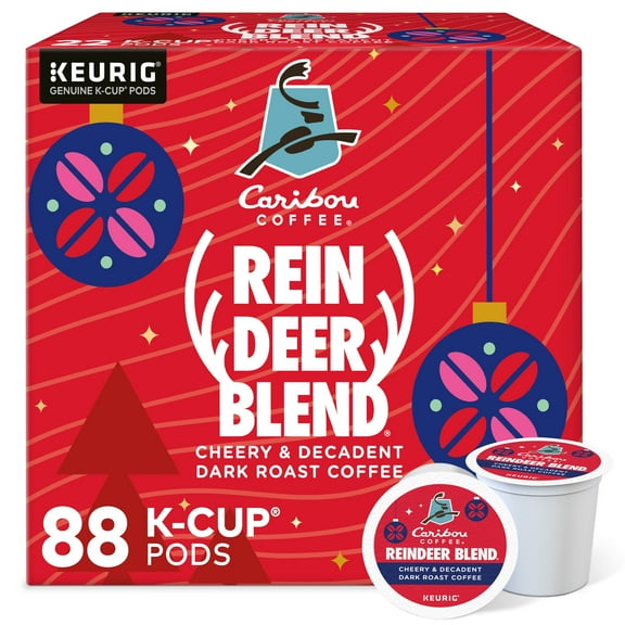 Caribou, Reindeer Blend Coffee, 88 Single Serve K-Cup Pods