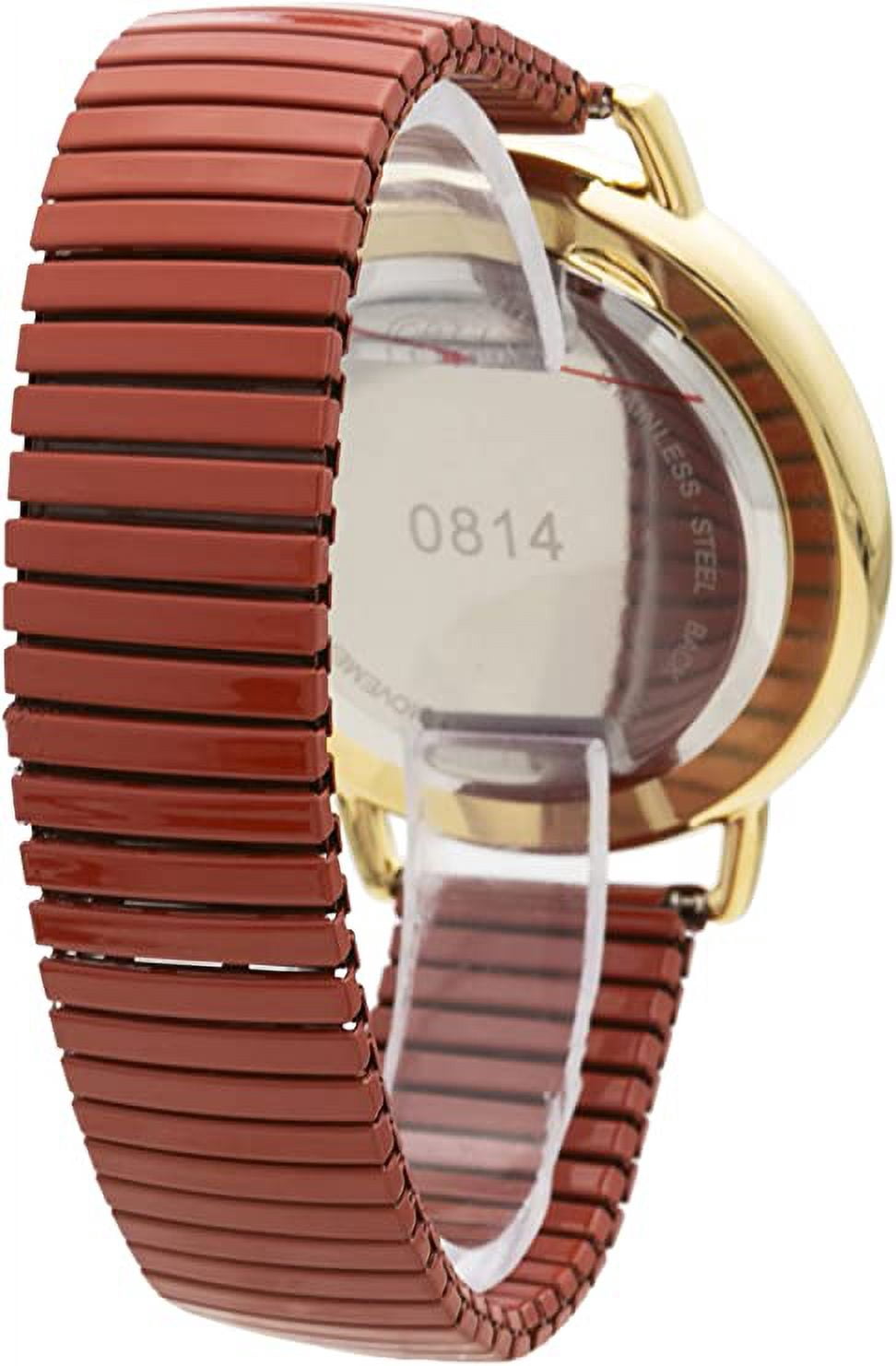Blekon Original Women Super Large 43mm White Face Stainless Steel Stretch Band Watch Analog Display