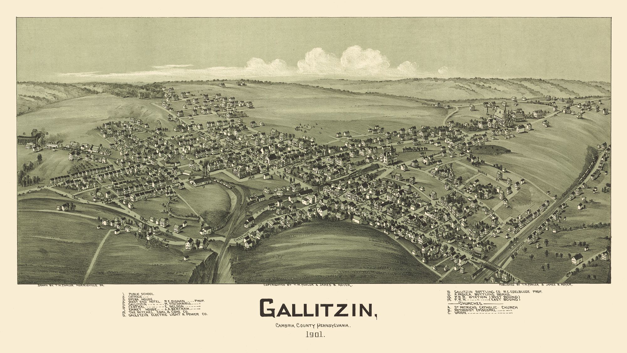 Gallitzin Pennsylvania Fowler 1901 23.00 x 40.77 Matte Canvas