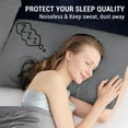 thumbnail image 5 of DISEN Waterproof Pillow Protector with Zipper Queen Size Bed Pillow Case Covers, Cooling Bamboo Queen Pillow Protectors, Bed Bug Pillow Cover, Zippered Plastic Pillow Case Protector (2 Packs, Gray), 5 of 7