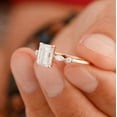 thumbnail image 2 of Cora Jewellery 1.55CT Dainty Emerald Moissanite Engagement Ring For Women, 14K Rose Gold, 2 of 5