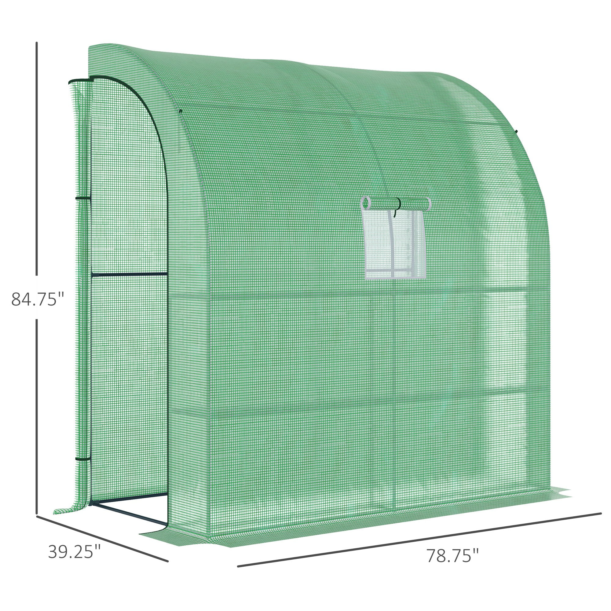 Outsunny 7' x 3' x 7' Plant Garden Greenhouse with Window, Green